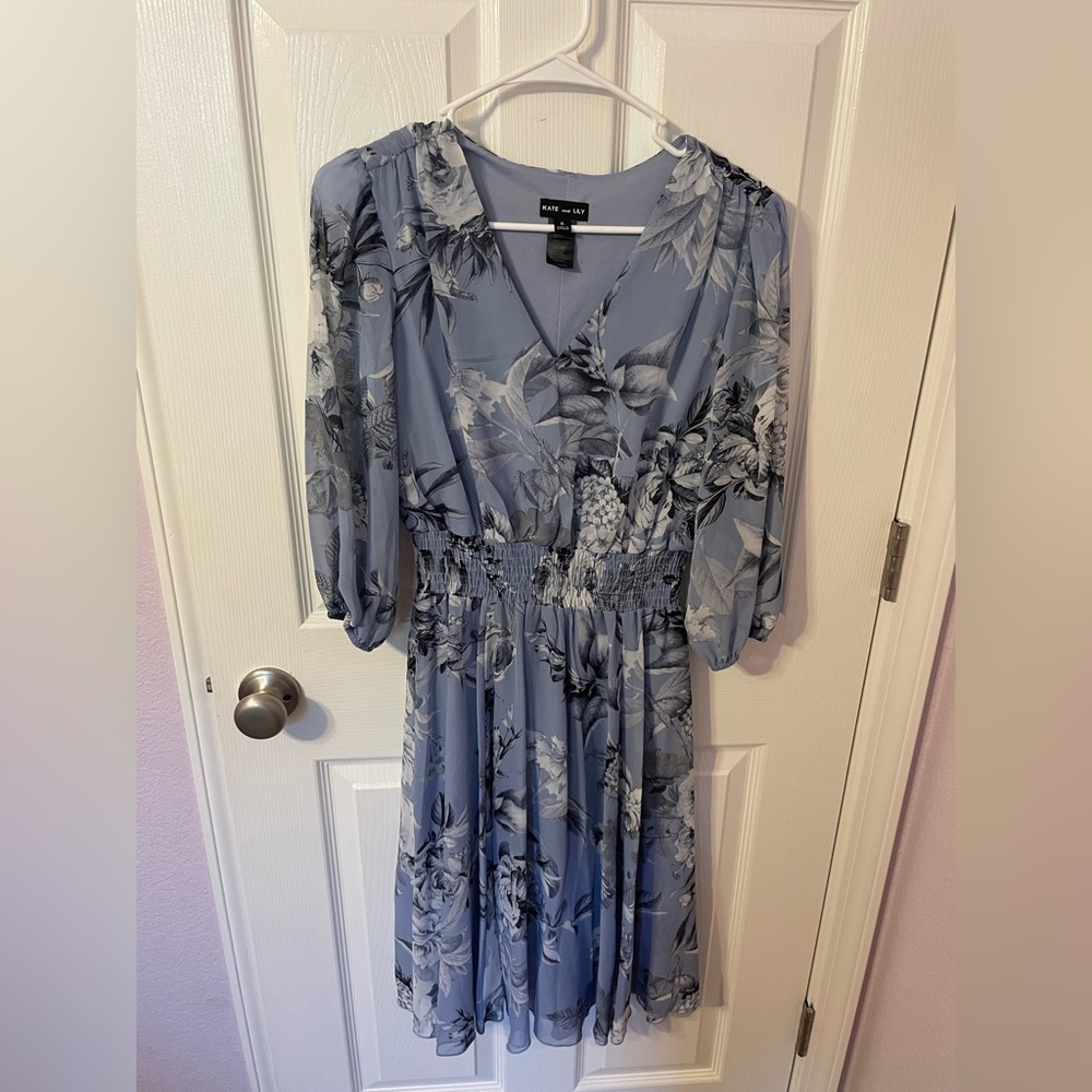 Kate and Lily Blue Floral Dress